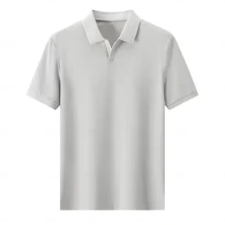 Men's Anti-bacterial UV Protection Cooling T Shirt Fold-over V Neck Collar School Training Short Sleeve with White Trim Clothing Apparel