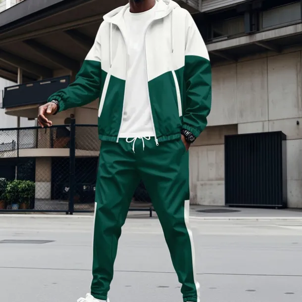 Men's Athletic Pants Active Pants Sweatpants Set Pocket Drawstring Elastic Waist Color Block Comfort Sports Outdoor Daily Fashion Casual Black Wine Micro-elastic