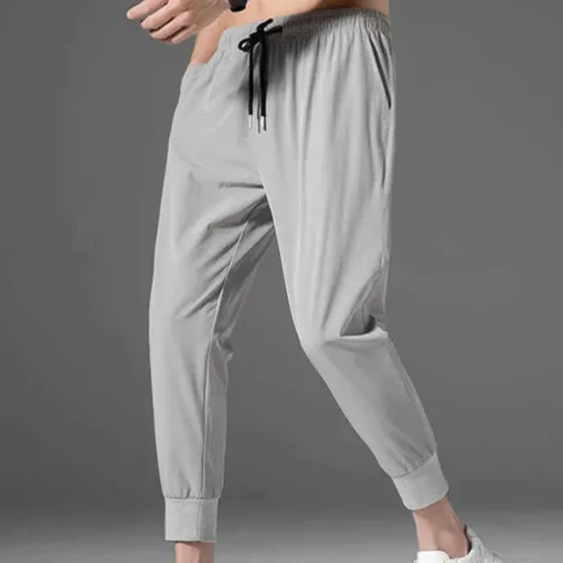 Men's Athletic Pants Cropped Pants Casual Pants Pocket Drawstring Elastic Waist Plain Comfort Outdoor Daily Going out Fashion Streetwear Black Grey