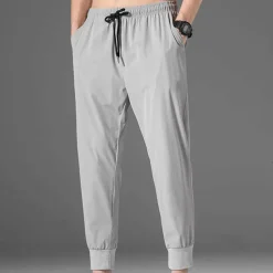 Men's Athletic Pants Cropped Pants Casual Pants Pocket Drawstring Elastic Waist Plain Comfort Outdoor Daily Going out Fashion Streetwear Black Grey