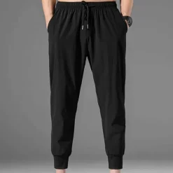 Men's Athletic Pants Cropped Pants Casual Pants Pocket Drawstring Elastic Waist Plain Comfort Outdoor Daily Going out Fashion Streetwear Black Grey