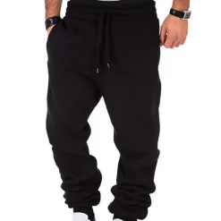 Men's Athletic Pants Fleece Pants Sweatpants Joggers Trousers Pocket Drawstring Elastic Waist Plain Comfort Outdoor Daily Going out Fashion Streetwear Black Navy Blue