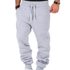 Men's Athletic Pants Fleece Pants Sweatpants Joggers Trousers Pocket Drawstring Elastic Waist Plain Comfort Outdoor Daily Going out Fashion Streetwear Black Navy Blue