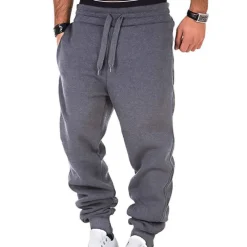 Men's Athletic Pants Fleece Pants Sweatpants Joggers Trousers Pocket Drawstring Elastic Waist Plain Comfort Outdoor Daily Going out Fashion Streetwear Black Navy Blue