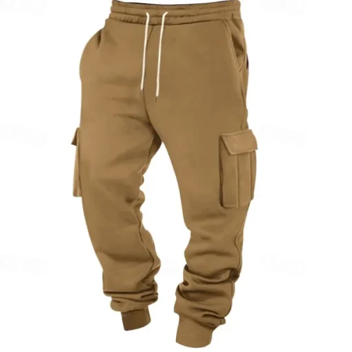 Men's Athletic Pants Joggers Trousers Cargo Sweatpants Pocket Drawstring Elastic Waist Plain Comfort Sports Outdoor Daily Fashion Casual Black White Micro-elastic