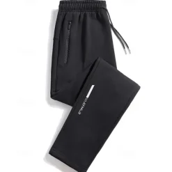 Men's Athletic Pants Jogging Pants Training Pants Pocket Elastic Waist Plain Comfort Sports Outdoor Sports Black Light Grey Micro-elastic