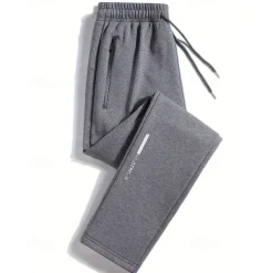 Men's Athletic Pants Jogging Pants Training Pants Pocket Elastic Waist Plain Comfort Sports Outdoor Sports Black Light Grey Micro-elastic