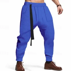 Men's Athletic Pants Sweatpants Joggers Trousers Pocket Drawstring Elastic Waist Plain Comfort Sports Outdoor Daily Fashion Casual Black White Micro-elastic