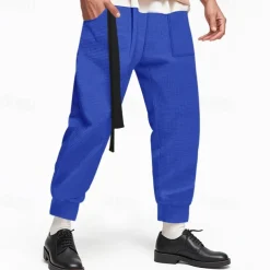 Men's Athletic Pants Sweatpants Joggers Trousers Pocket Drawstring Elastic Waist Plain Comfort Sports Outdoor Daily Fashion Casual Black White Micro-elastic