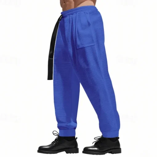 Men's Athletic Pants Sweatpants Joggers Trousers Pocket Drawstring Elastic Waist Plain Comfort Sports Outdoor Daily Fashion Casual Black White Micro-elastic