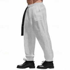 Men's Athletic Pants Sweatpants Joggers Trousers Pocket Drawstring Elastic Waist Plain Comfort Sports Outdoor Daily Fashion Casual Black White Micro-elastic