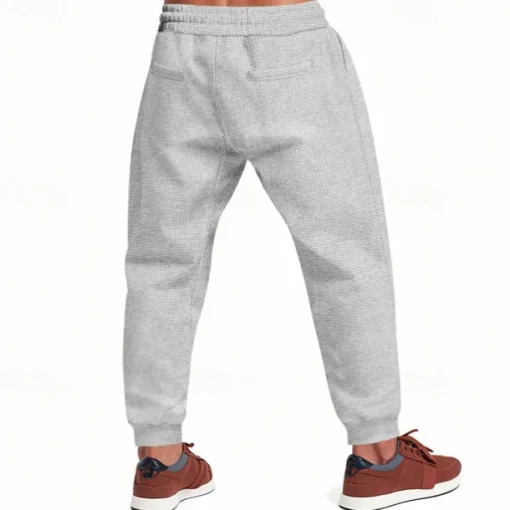 Men's Athletic Pants Sweatpants Joggers Trousers Pocket Drawstring Elastic Waist Plain Comfort Sports Outdoor Daily Fashion Casual Black White Micro-elastic