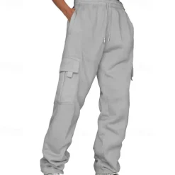 Men's Athletic Pants Sweatpants Trousers Pocket Drawstring Elastic Waist Plain Comfort Sports Outdoor Daily Fashion Casual Black Yellow Micro-elastic