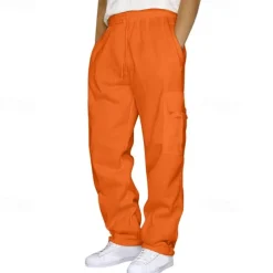 Men's Athletic Pants Sweatpants Trousers Pocket Drawstring Elastic Waist Plain Comfort Sports Outdoor Daily Fashion Casual Light Khaki Black Micro-elastic