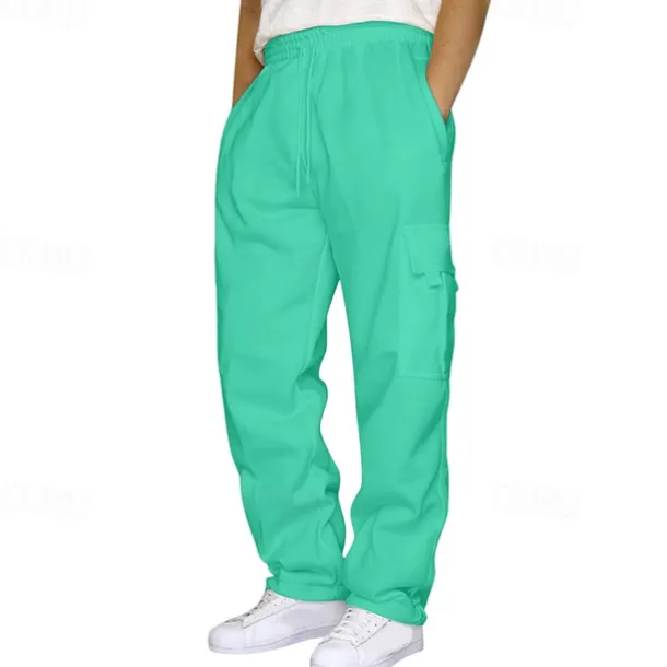 Men's Athletic Pants Sweatpants Trousers Pocket Drawstring Elastic Waist Plain Comfort Sports Outdoor Daily Fashion Casual Light Khaki Black Micro-elastic