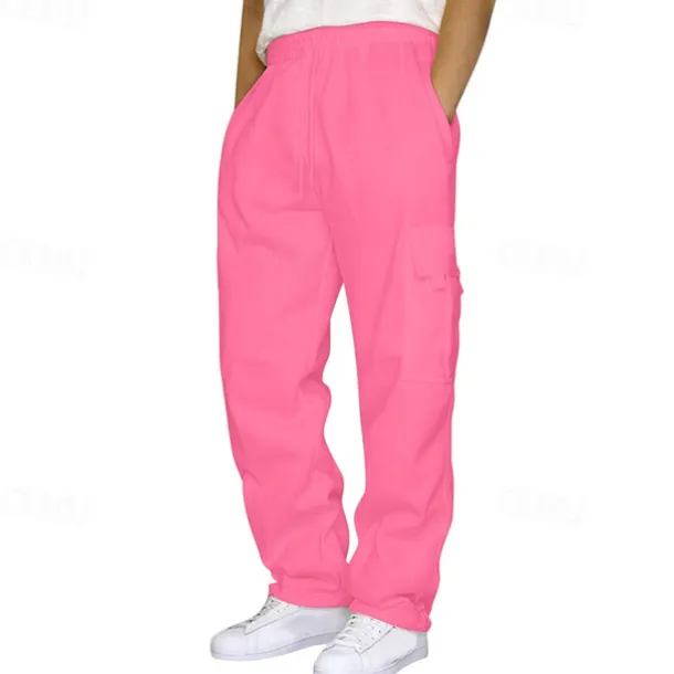Men's Athletic Pants Sweatpants Trousers Pocket Drawstring Elastic Waist Plain Comfort Sports Outdoor Daily Fashion Casual Light Khaki Black Micro-elastic