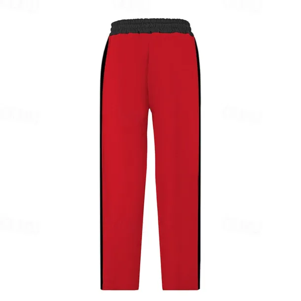 Men's Athletic Pants Wide Leg Sweatpants Trousers Pocket Drawstring Elastic Waist Color Block Comfort Sports Outdoor Daily Fashion Casual Black Red Micro-elastic