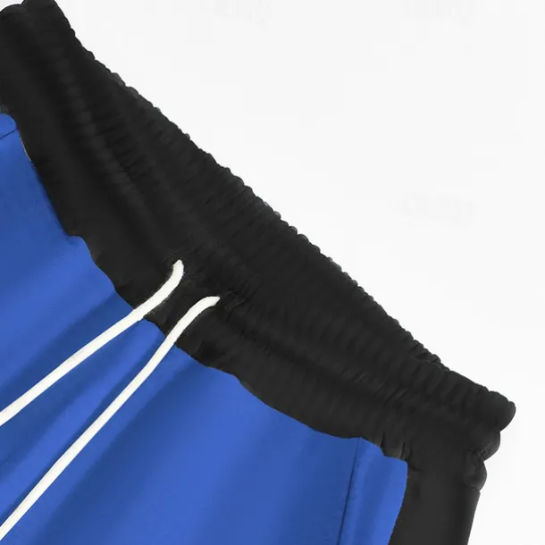 Men's Athletic Pants Wide Leg Sweatpants Trousers Pocket Drawstring Elastic Waist Color Block Comfort Sports Outdoor Daily Fashion Casual Black Red Micro-elastic