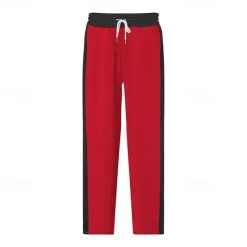 Men's Athletic Pants Wide Leg Sweatpants Trousers Pocket Drawstring Elastic Waist Color Block Comfort Sports Outdoor Daily Fashion Casual Black Red Micro-elastic