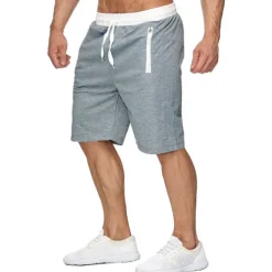 Men's Athletic Shorts Active Shorts Sweat Shorts Pocket Drawstring Solid Colored Comfort Wearable Knee Length Outdoor Daily Streetwear Casual Black Wine Micro-elastic