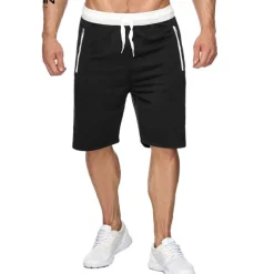 Men's Athletic Shorts Active Shorts Sweat Shorts Pocket Drawstring Solid Colored Comfort Wearable Knee Length Outdoor Daily Streetwear Casual Black Wine Micro-elastic