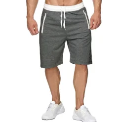 Men's Athletic Shorts Active Shorts Sweat Shorts Pocket Drawstring Solid Colored Comfort Wearable Knee Length Outdoor Daily Streetwear Casual Black Wine Micro-elastic