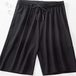 Men's Athletic Shorts Basketball Shorts Casual Shorts Mesh Shorts Pocket Drawstring Elastic Waist Plain Breathable Quick Dry Knee Length Casual Daily Fashion Streetwear Black White