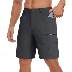 Men's Athletic Shorts Cargo Shorts Outdoor Shorts Hiking Shorts Buttons Pocket Plain Waterproof Breathable Short Outdoor Camping & Hiking Going out Sports Casual Black Green