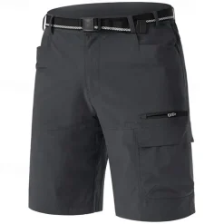 Men's Athletic Shorts Cargo Shorts Outdoor Shorts Hiking Shorts Buttons Pocket Plain Waterproof Breathable Short Outdoor Camping & Hiking Going out Sports Casual Black Green