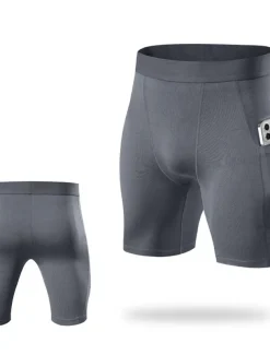 Men's Athletic Shorts Compression Shorts Running Shorts Gym Shorts Going out Weekend Breathable Quick Dry High Elasticity Elastic Waist with Phone Pocket Plain Short Gymnatics Activewear Wine Red