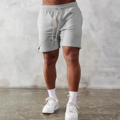 Men's Athletic Shorts Running Shorts Gym Shorts Sports Going out Weekend Breathable Quick Dry Running Casual Pocket Drawstring Elastic Waist Plain Knee Length Gymnatics Activewear Black Light Grey
