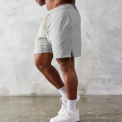 Men's Athletic Shorts Running Shorts Gym Shorts Sports Going out Weekend Breathable Quick Dry Running Casual Pocket Drawstring Elastic Waist Plain Knee Length Gymnatics Activewear Black Light Grey