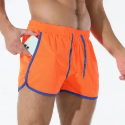 Men's Athletic Shorts Shorts Running Shorts Gym Shorts Mesh Shorts Pocket Drawstring Elastic Waist Patchwork Comfort Short Sports Outdoor Daily Going out Fashion Casual Black White Micro-elastic