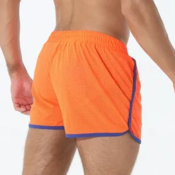 Men's Athletic Shorts Shorts Running Shorts Gym Shorts Mesh Shorts Pocket Drawstring Elastic Waist Patchwork Comfort Short Sports Outdoor Daily Going out Fashion Casual Black White Micro-elastic