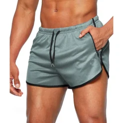 Men's Athletic Shorts Shorts Running Shorts Gym Shorts Sport Daily Quick Dry High Stretch Comfortable Pocket Drawstring Elastic Waist Plain Short Gymnatics Casual Activewear Wine Red Black