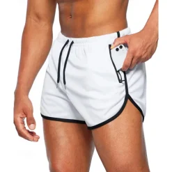 Men's Athletic Shorts Shorts Running Shorts Gym Shorts Sport Daily Quick Dry High Stretch Comfortable Pocket Drawstring Elastic Waist Plain Short Gymnatics Casual Activewear Wine Red Black