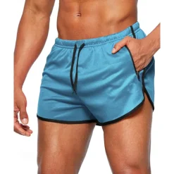 Men's Athletic Shorts Shorts Running Shorts Gym Shorts Sport Daily Quick Dry High Stretch Comfortable Pocket Drawstring Elastic Waist Plain Short Gymnatics Casual Activewear Wine Red Black