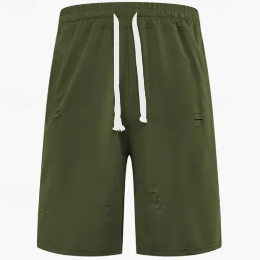 Men's Athletic Shorts Sweat Shorts Shorts Summer Shorts Pocket Drawstring Elastic Waist Plain Comfort Breathable Short Outdoor Sports Classic Casual Black Army Green