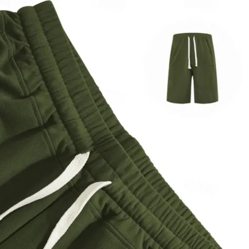 Men's Athletic Shorts Sweat Shorts Shorts Summer Shorts Pocket Drawstring Elastic Waist Plain Comfort Breathable Short Outdoor Sports Classic Casual Black Army Green