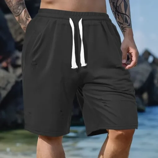 Men's Athletic Shorts Sweat Shorts Shorts Summer Shorts Pocket Drawstring Elastic Waist Plain Comfort Breathable Short Outdoor Sports Classic Casual Black Army Green