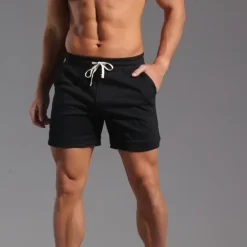 Men's Athletic Shorts Sweat Shorts Shorts Summer Shorts Pocket Drawstring Elastic Waist Plain Comfort Breathable Short Outdoor Sports Classic Casual Black White Micro-elastic