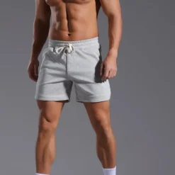 Men's Athletic Shorts Sweat Shorts Shorts Summer Shorts Pocket Drawstring Elastic Waist Plain Comfort Breathable Short Outdoor Sports Classic Casual Black White Micro-elastic