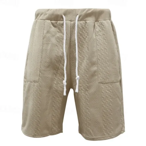 Men's Athletic Shorts Sweat Shorts Shorts Summer Shorts Pocket Drawstring Elastic Waist Plain Comfort Breathable Knee Length Outdoor Sports Classic Casual Black White