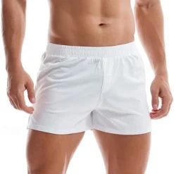 Men's Athletic Shorts Sweat Shorts Shorts Summer Shorts Pocket Elastic Waist Plain Comfort Breathable Short Outdoor Sports Classic Casual Black White