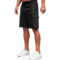 Men's Athletic Shorts Sweat Shorts Shorts Summer Shorts Pocket Drawstring Elastic Waist Plain Comfort Breathable Short Outdoor Sports Classic Casual Black Light Grey Micro-elastic