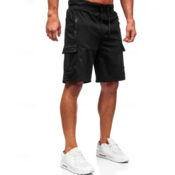 Men's Athletic Shorts Sweat Shorts Shorts Summer Shorts Pocket Drawstring Elastic Waist Plain Comfort Breathable Short Outdoor Sports Classic Casual Black Light Grey Micro-elastic