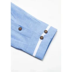 Men's Band Collar Shirt Dress Shirt Oxford Shirt Solid / Plain Color Wedding White Blue Gray Light Blue Long Sleeve Standing Collar Spring & Fall Clothing Apparel