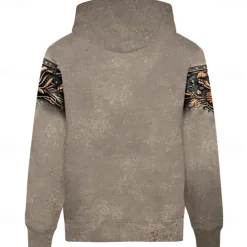 Men's Bandana Print Hoodies Sweatshirt Fashion Daily Long Sleeve Crew Neck Party Holiday Streetwear Gray Drawstring Fall Winter Designer