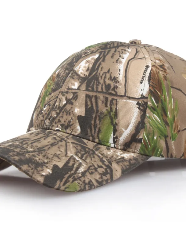 Men's Baseball Cap Brown Green Cotton Print Streetwear Stylish Casual Daily Outdoor clothing Holiday Plants Sunscreen