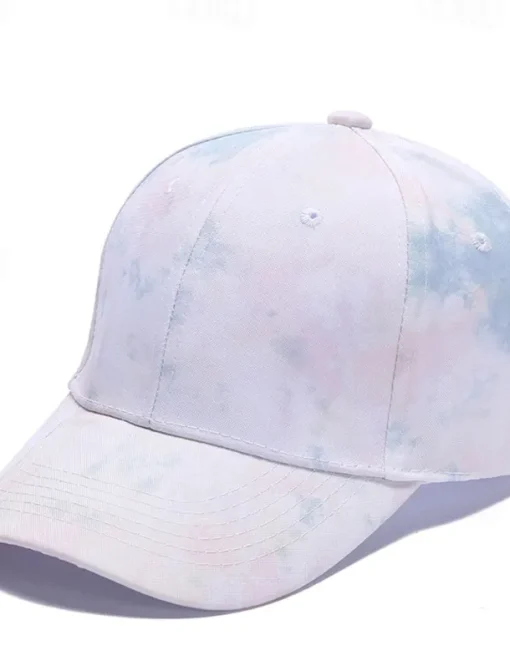 Men's Baseball Cap Sun Hat Trucker Hat White Blue Cotton Adjustable Fashion Daily Wear Festival Tie Dye Casual / Daily